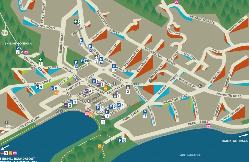 DRC Queenstown access map Queenstown detail by Freelance Graphic Designer at Shape Creative